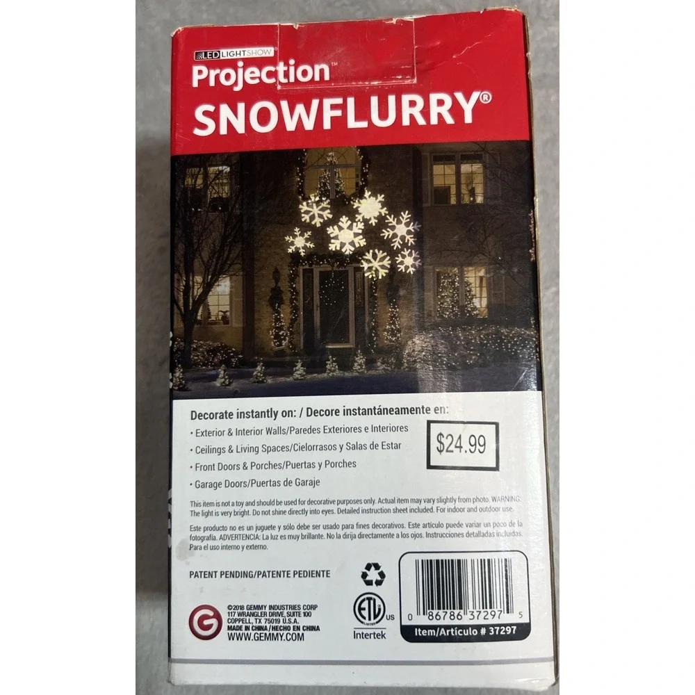 Gemmy LED Projection SnowFlurry Christmas Indoor/Outdoor Dazzling Light‎ Show